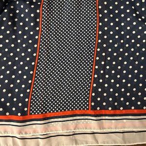 Blue, Red, and White Polka Dot & Stripe Scarf